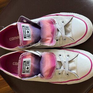 Women's Size 10 Pink/Purple Converse All Star Double Tongue Sneakers